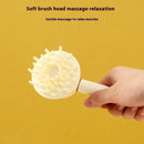 Pet Bath Brush Dog Massage Brush Press to Dispense Liquid Pet Grooming Tools - Beige