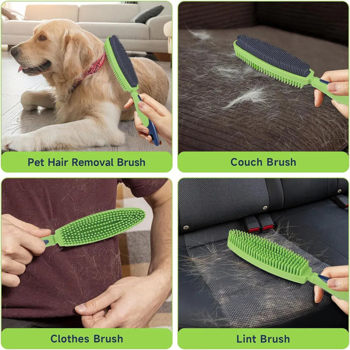 Pet Hair Removal Brush Multi-functional Cleaning Brush For Dog Cat Dust Removal - Red