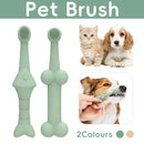 2PCS Pet Toothbrush Double for Dogs Cats Puppies Oral Hygiene Teeth Cleaning - Yellow