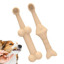 2PCS Pet Toothbrush Double for Dogs Cats Puppies Oral Hygiene Teeth Cleaning - Yellow