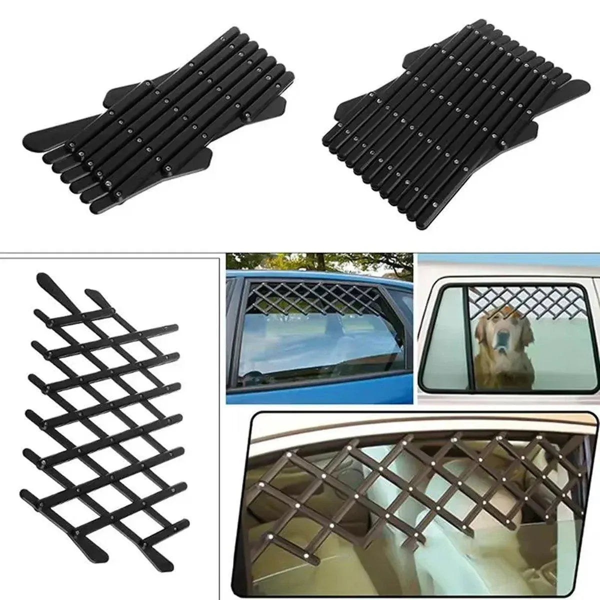 2pcs Retractable Car Window Guardrail for Dogs Cats Pet Barrier Fence - 24cmx17.5cm