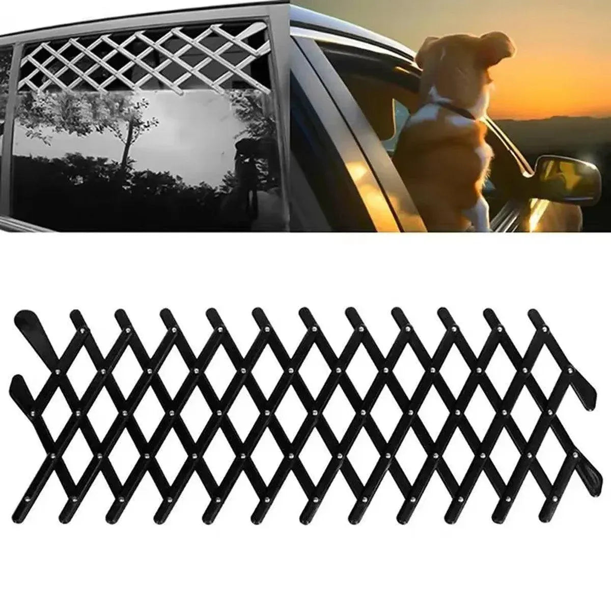 2pcs Retractable Car Window Guardrail for Dogs Cats Pet Barrier Fence - 24cmx17.5cm