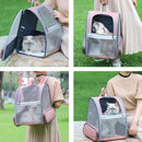 Large Foldable Breathable Portable Cat Dog Bag Outdoor Shoulder Pet Backpack - Pink