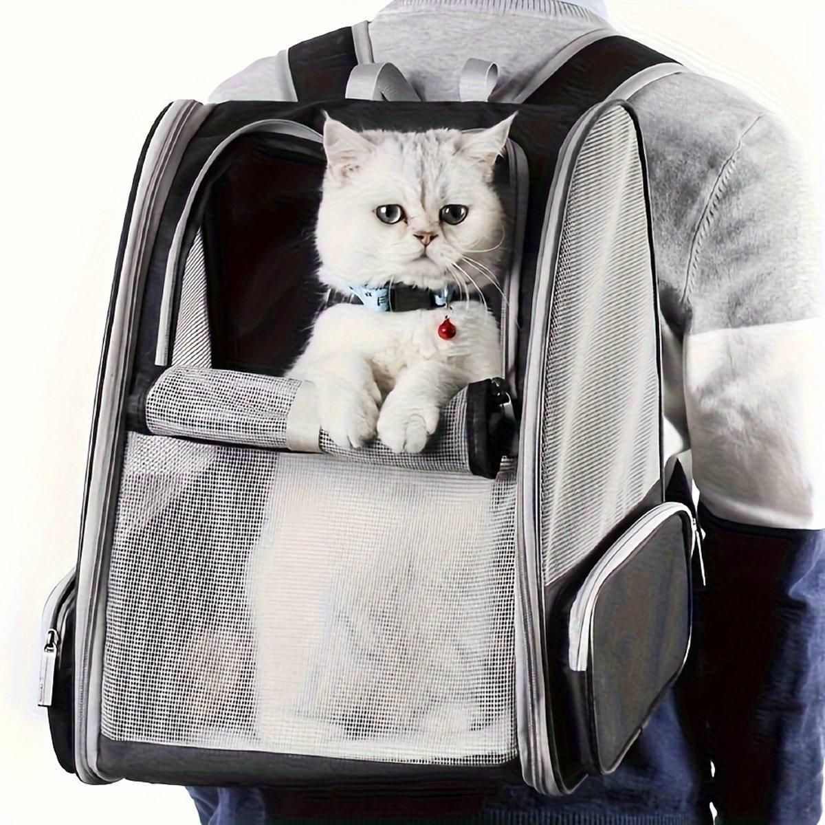 Large Foldable Breathable Portable Cat Dog Bag Outdoor Shoulder Pet Backpack - Pink
