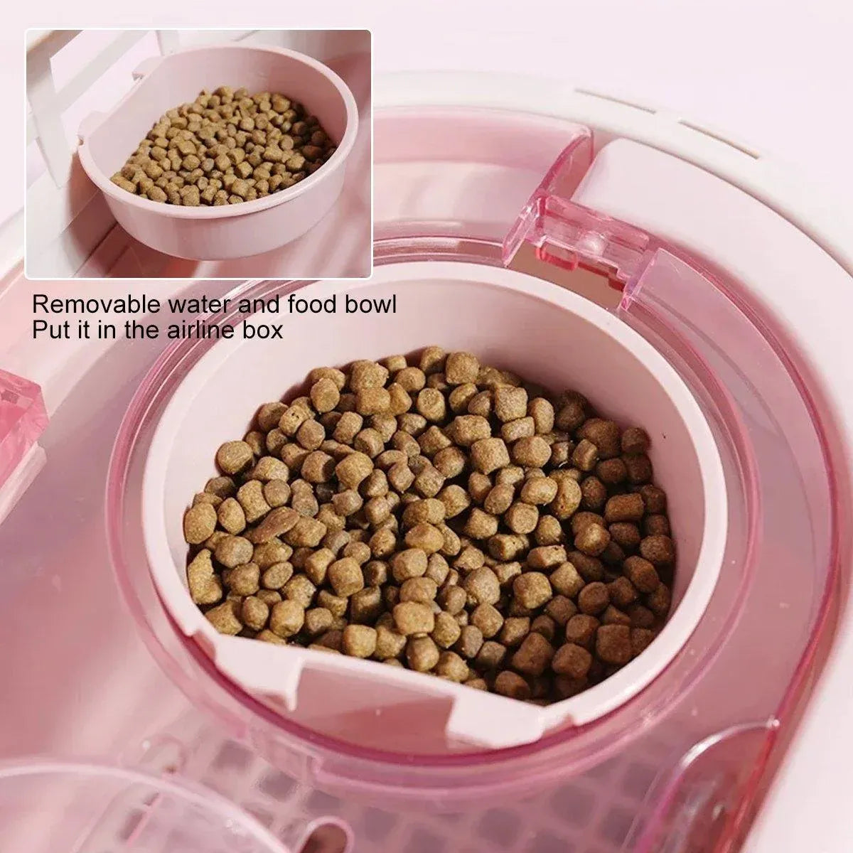 Dog and Cat Carrier Large Space Removable Sunroof Air Carrier for Pet Travel - Pink