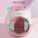 Dog and Cat Carrier Large Space Removable Sunroof Air Carrier for Pet Travel - Pink