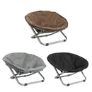Folding Pet Bed Chair Portable Round Dog Bed Cat Bed Cushion for Pets Indoor Use - Coffee