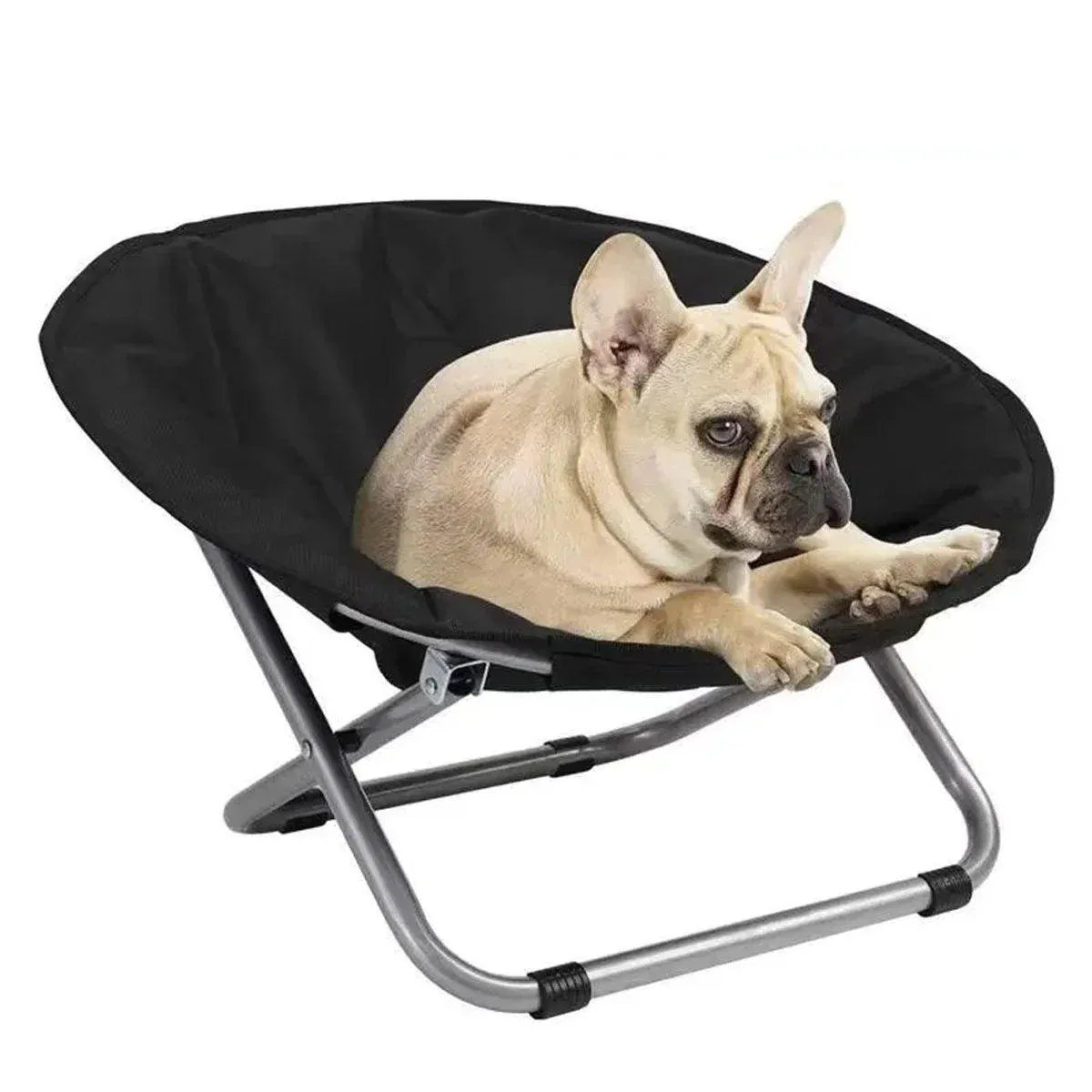 Folding Pet Bed Chair Portable Round Dog Bed Cat Bed Cushion for Pets Indoor Use - Grey