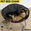 Folding Pet Bed Chair Portable Round Dog Bed Cat Bed Cushion for Pets Indoor Use - Grey