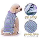 Striped Dog Clothes Belly Protector Vest Tummy Wrap Shirt for Small Dogs Puppies - Grey-XXL