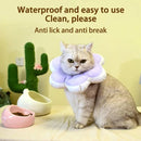 Elizabethan Cat Recovery Collar Anti Licking Pet Cone Protective Neck Ring - Purple-L