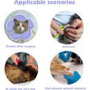 Elizabethan Cat Recovery Collar Anti Licking Pet Cone Protective Neck Ring - Purple-L