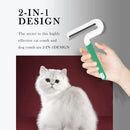 T Type Pet Grooming Rake Comb Stainless Steel for Dogs Cats Hair Length Control - Grey