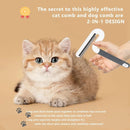 T Type Pet Grooming Rake Comb Stainless Steel for Dogs Cats Hair Length Control - Grey