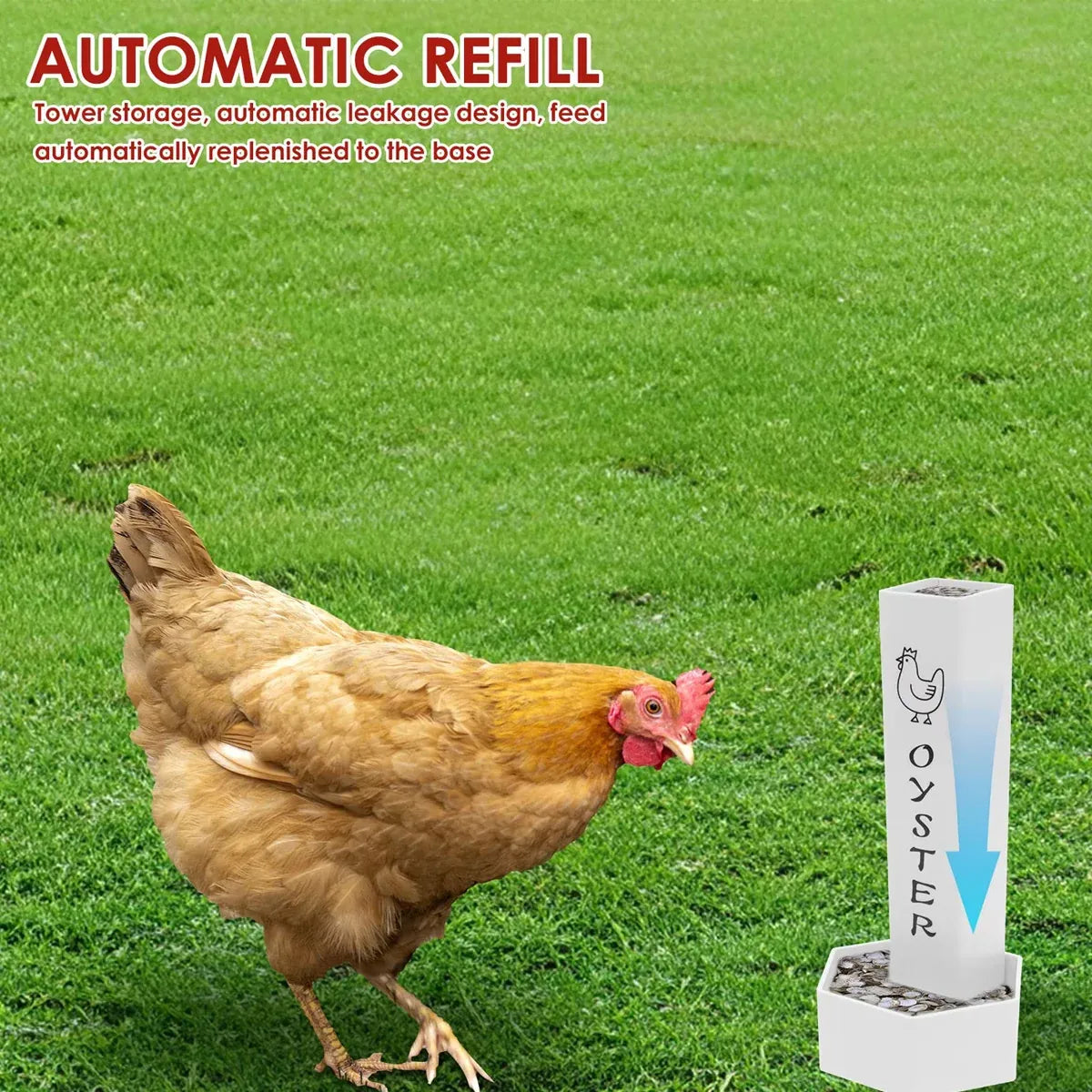 Hanging Chicken Feeder Automatic Refill Chicken Feeder for Hens Poultry Farm