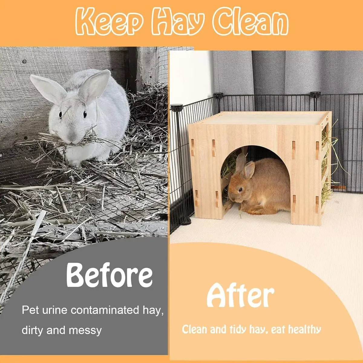 3 in 1 Hay Handmade Pet Feeder Universal Model for Small Animals Easy to Clean