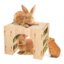 3 in 1 Hay Handmade Pet Feeder Universal Model for Small Animals Easy to Clean