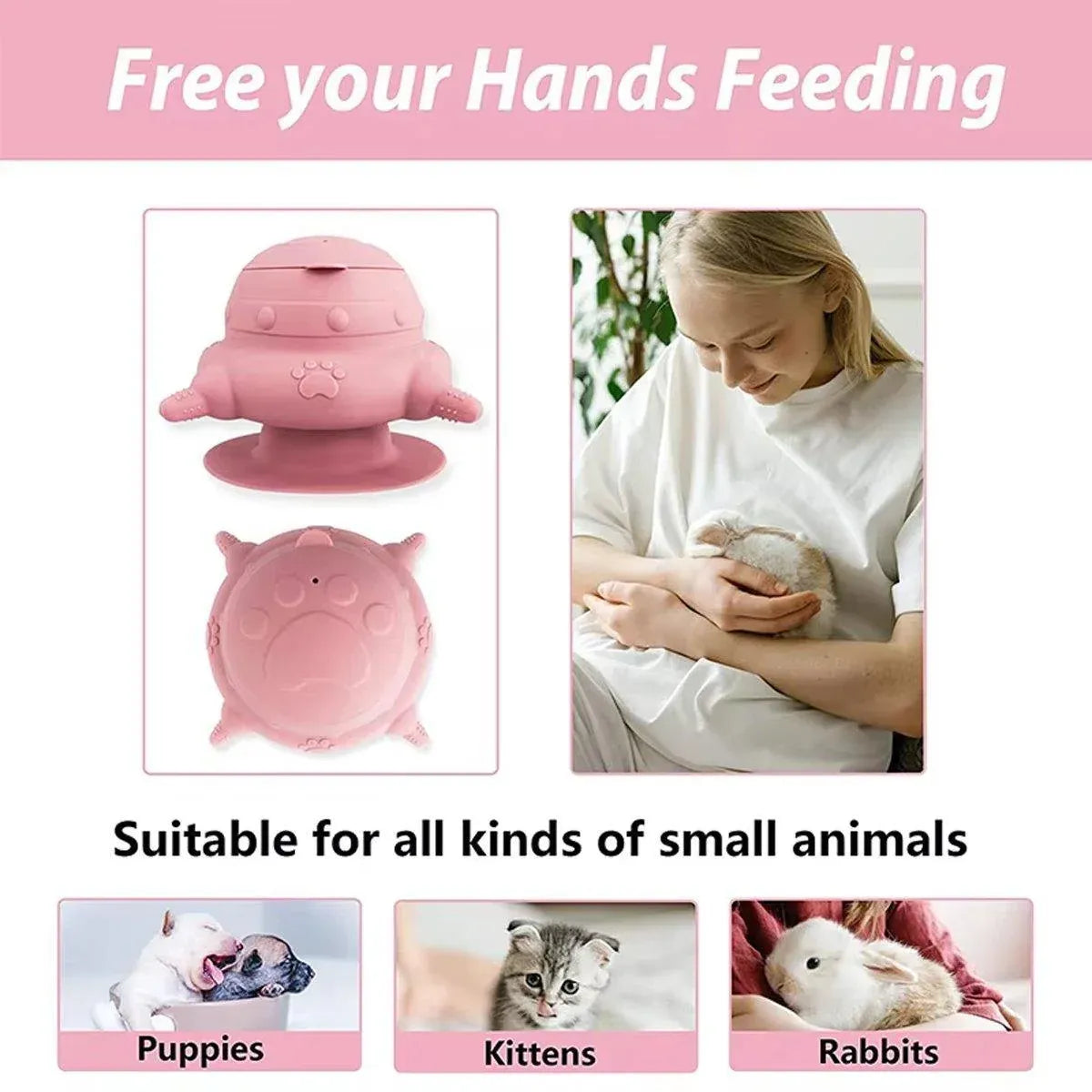 Silicone Pet Feeding Device Anti-choking Bionic Breast-feeding Water Feeder - Blue