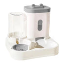 2in1 Pet Bowl Vertical Feeder and Drinker Cat Dog Bowl Water and Food in One - Grey