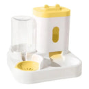 2in1 Pet Bowl Vertical Feeder and Drinker Cat Dog Bowl Water and Food in One - Yellow