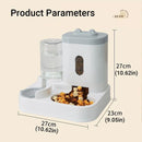 2in1 Pet Bowl Vertical Feeder and Drinker Cat Dog Bowl Water and Food in One - Yellow