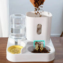 2in1 Pet Bowl Vertical Feeder and Drinker Cat Dog Bowl Water and Food in One - Yellow