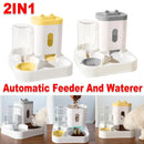 2in1 Pet Bowl Vertical Feeder and Drinker Cat Dog Bowl Water and Food in One - Yellow