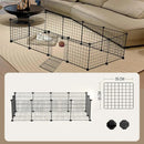 16pcs Large Cat Cage Indoor Cat Villa Double Layer Cat House Anti-jump Cat Fence - White