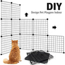 16pcs Large Cat Cage Indoor Cat Villa Double Layer Cat House Anti-jump Cat Fence - White