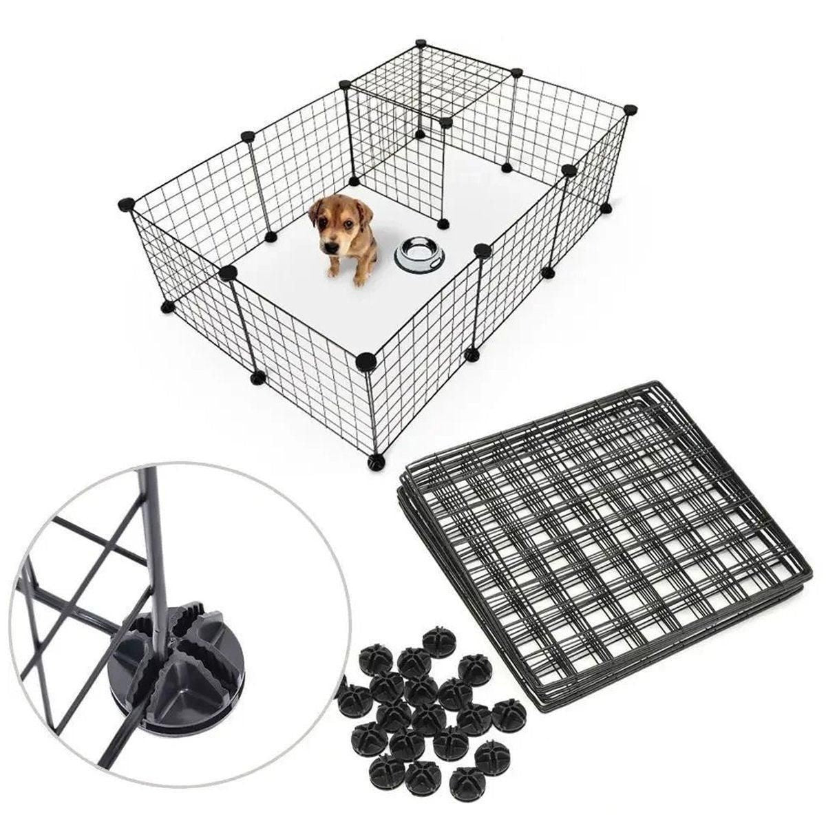 16pcs Large Cat Cage Indoor Cat Villa Double Layer Cat House Anti-jump Cat Fence - White