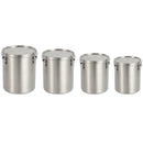 Stainless Steel Pet Food Storage Bucket Dog Cat Grain Container Bin Kitchen - 1000ml