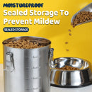 Stainless Steel Pet Food Storage Bucket Dog Cat Grain Container Bin Kitchen - 1000ml