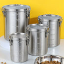 Stainless Steel Pet Food Storage Bucket Dog Cat Grain Container Bin Kitchen - 1000ml