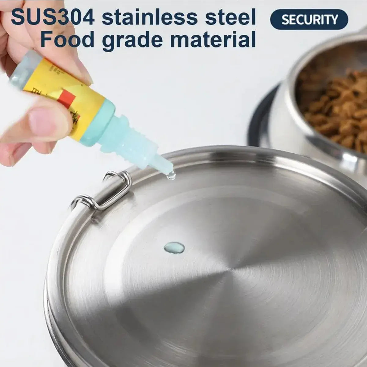 Stainless Steel Pet Food Storage Bucket Dog Cat Grain Container Bin Kitchen - 2500ml