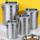 Stainless Steel Pet Food Storage Bucket Dog Cat Grain Container Bin Kitchen - 2500ml