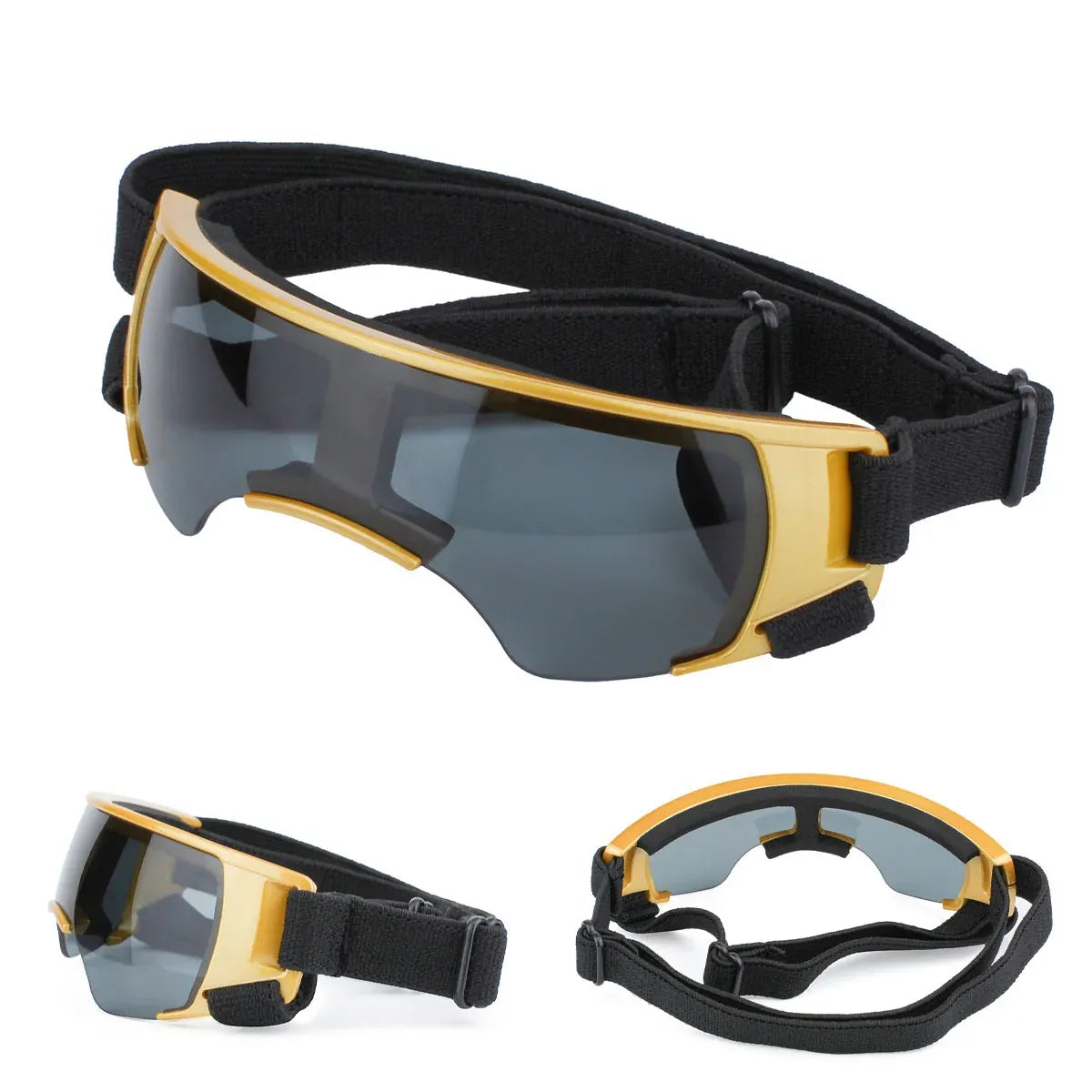Pet Dog Sunglasses Goggles UV Eye Shield for Small Dogs Outdoor Travel Sunshade - Gold