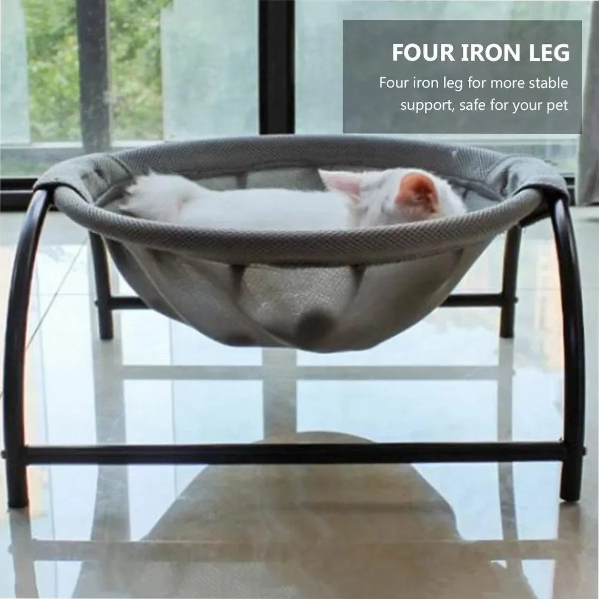 Hanging Bed Pet Litter Basket Cozy Cat Hammock Durable Comfortable Sleeping Spot - Black