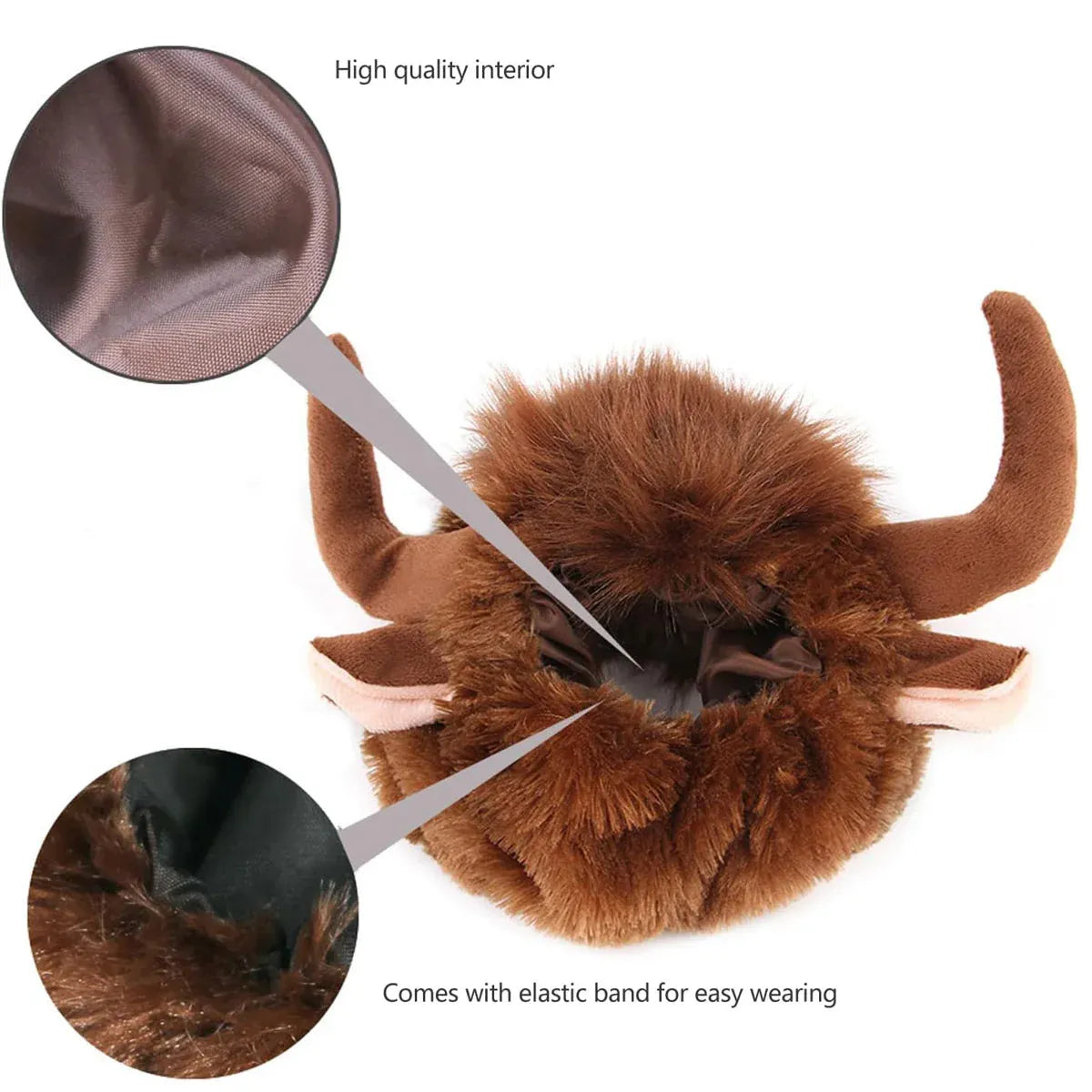 Pet Horn Wigs Headwear Adjustable for Dogs Cats Soft Comfortable Decoration - M