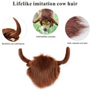 Pet Horn Wigs Headwear Adjustable for Dogs Cats Soft Comfortable Decoration - M