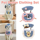 Pet Clothes Set Lace Bib with Hat Soft Cotton for Dogs Cats Wear Decoration - White