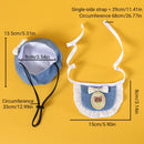 Pet Clothes Set Lace Bib with Hat Soft Cotton for Dogs Cats Wear Decoration - White