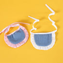 Pet Clothes Set Lace Bib with Hat Soft Cotton for Dogs Cats Wear Decoration - White