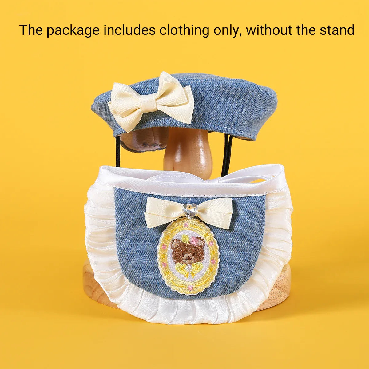 Pet Clothes Set Lace Bib with Hat Soft Cotton for Dogs Cats Wear Decoration - White