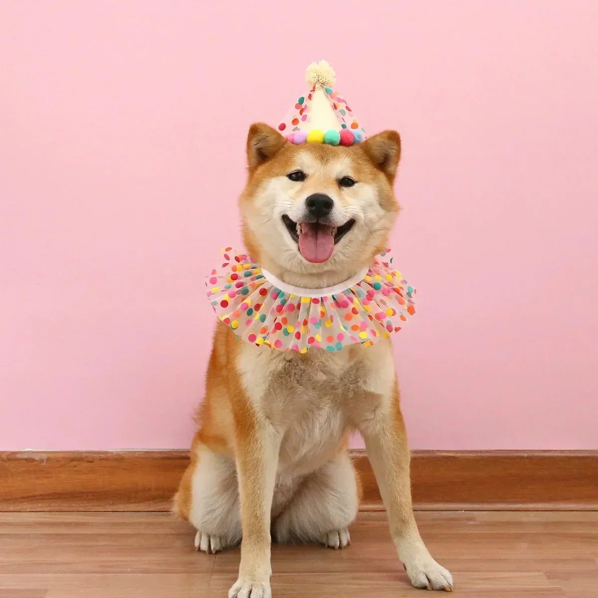 Dog Cat Birthday Dress Bib Felt Hat Party Supplies Drool Towel for Pet Parties - L