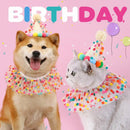 Dog Cat Birthday Dress Bib Felt Hat Party Supplies Drool Towel for Pet Parties - L