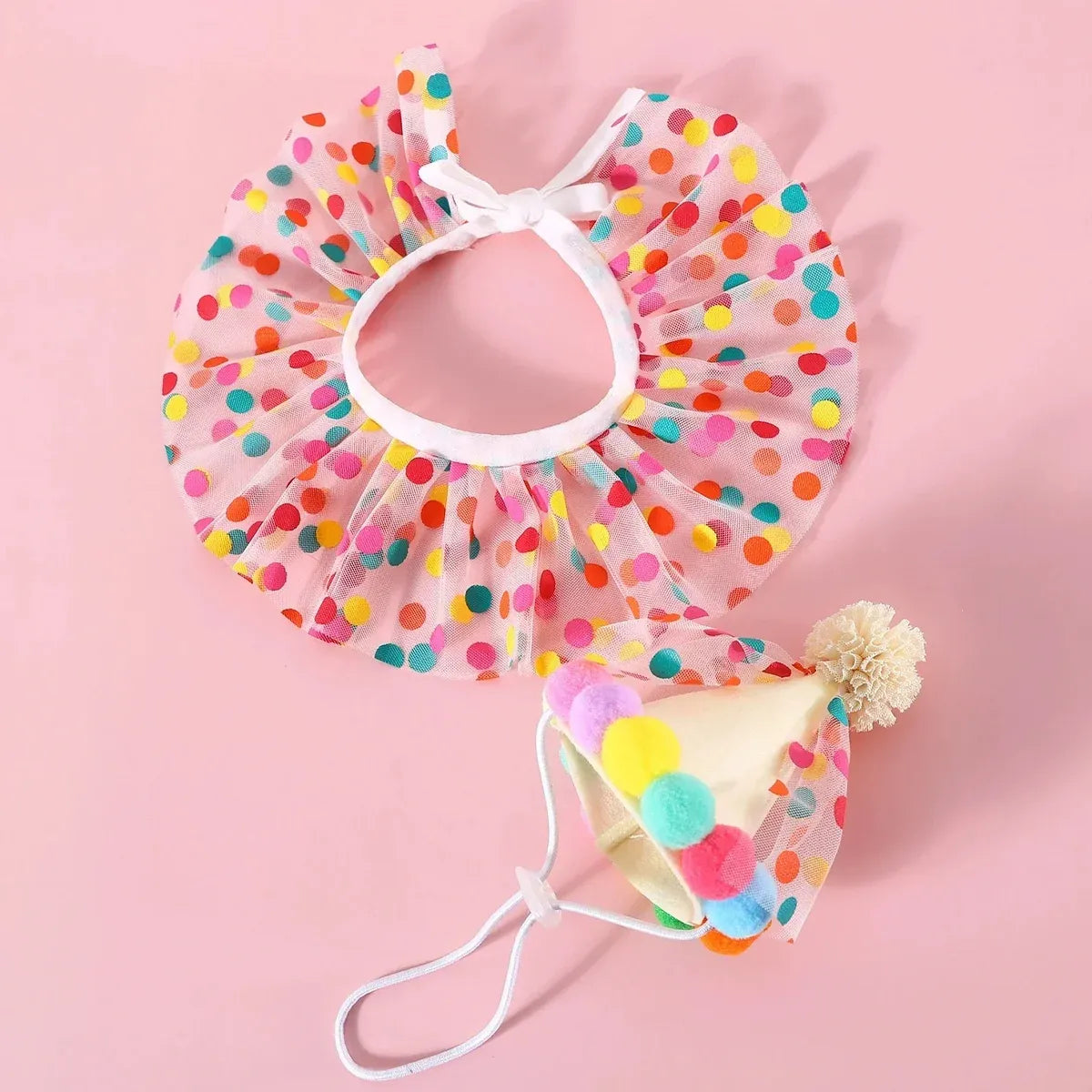 Dog Cat Birthday Dress Bib Felt Hat Party Supplies Drool Towel for Pet Parties - S