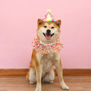 Dog Cat Birthday Dress Bib Felt Hat Party Supplies Drool Towel for Pet Parties - S