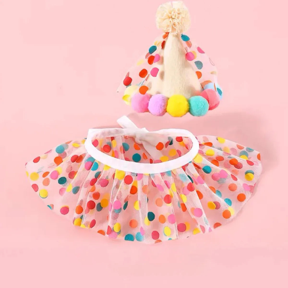 Dog Cat Birthday Dress Bib Felt Hat Party Supplies Drool Towel for Pet Parties - S