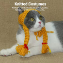 Cat Headwear Handmade Braid Hat Cat Wig Hat Cat Hair Accessory Pet Decoration - Black