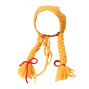 Cat Headwear Handmade Braid Hat Cat Wig Hat Cat Hair Accessory Pet Decoration - Yellow